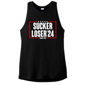 Sucker Loser Trump Biden Debate 2024 Ladies PosiCharge Tri-Blend Wicking Tank