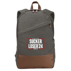 Sucker Loser Trump Biden Debate 2024 Cotton Canvas Backpack