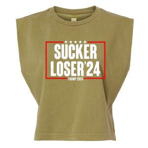 Sucker Loser Trump Biden Debate 2024 Garment-Dyed Women's Muscle Tee