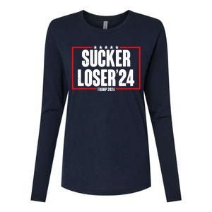 Sucker Loser Trump Biden Debate 2024 Womens Cotton Relaxed Long Sleeve T-Shirt