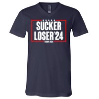 Sucker Loser Trump Biden Debate 2024 V-Neck T-Shirt