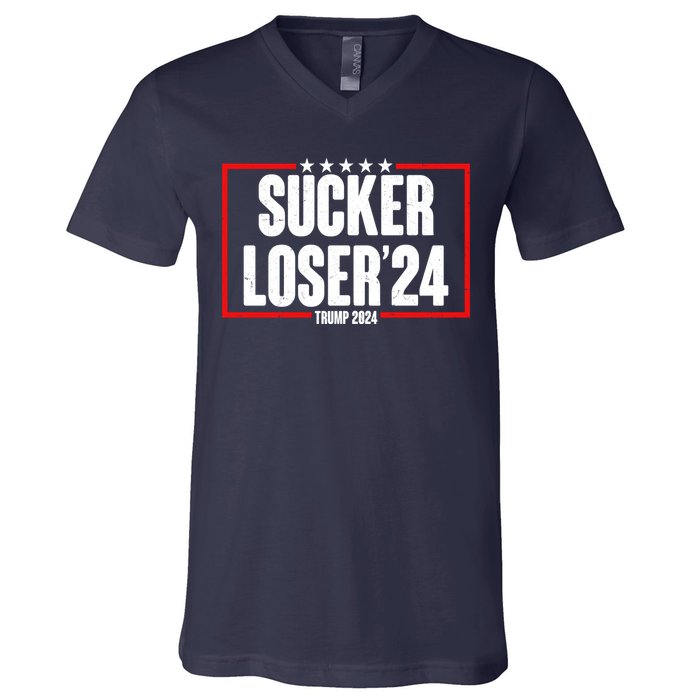 Sucker Loser Trump Biden Debate 2024 V-Neck T-Shirt