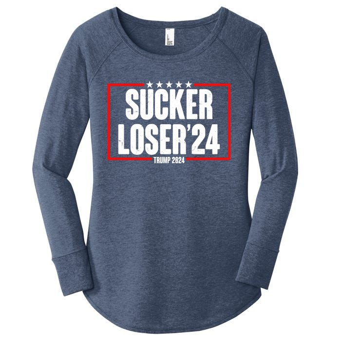 Sucker Loser Trump Biden Debate 2024 Women's Perfect Tri Tunic Long Sleeve Shirt