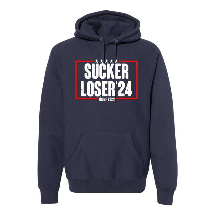 Sucker Loser Trump Biden Debate 2024 Premium Hoodie