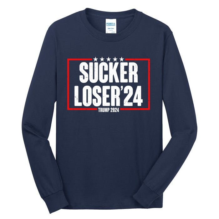 Sucker Loser Trump Biden Debate 2024 Tall Long Sleeve T-Shirt