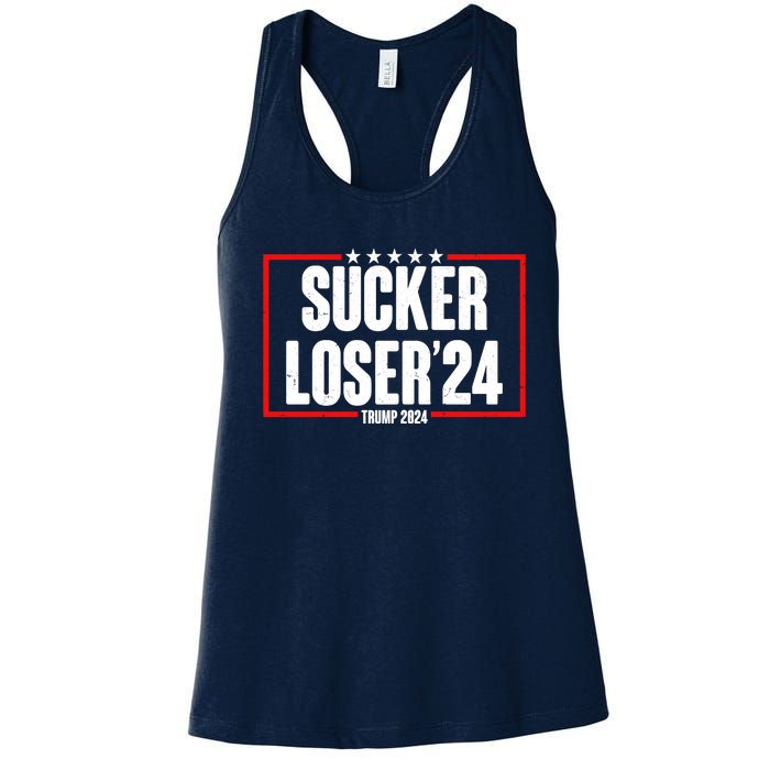 Sucker Loser Trump Biden Debate 2024 Women's Racerback Tank