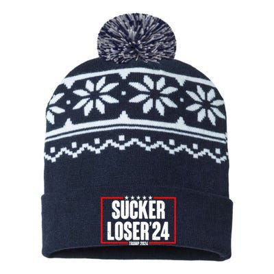 Sucker Loser Trump Biden Debate 2024 USA-Made Snowflake Beanie