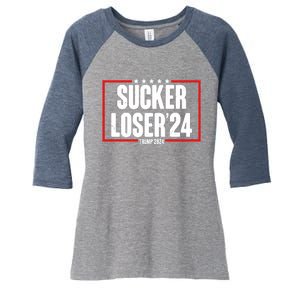 Sucker Loser Trump Biden Debate 2024 Women's Tri-Blend 3/4-Sleeve Raglan Shirt