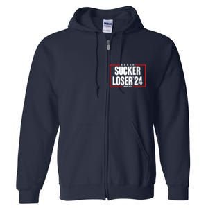 Sucker Loser Trump Biden Debate 2024 Full Zip Hoodie