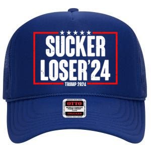 Sucker Loser Trump Biden Debate 2024 High Crown Mesh Back Trucker Hat