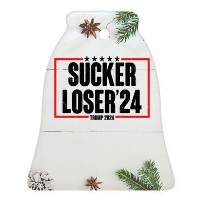 Sucker Loser Trump Biden Debate 2024 Ceramic Bell Ornament