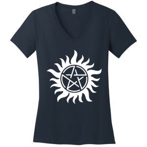 Supernatural Logo Tattoo Women's V-Neck T-Shirt