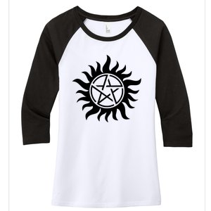 Supernatural Logo Tattoo Women's Tri-Blend 3/4-Sleeve Raglan Shirt