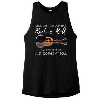 Still Like That Old Time Rock N Roll Music Guitar Ladies PosiCharge Tri-Blend Wicking Tank