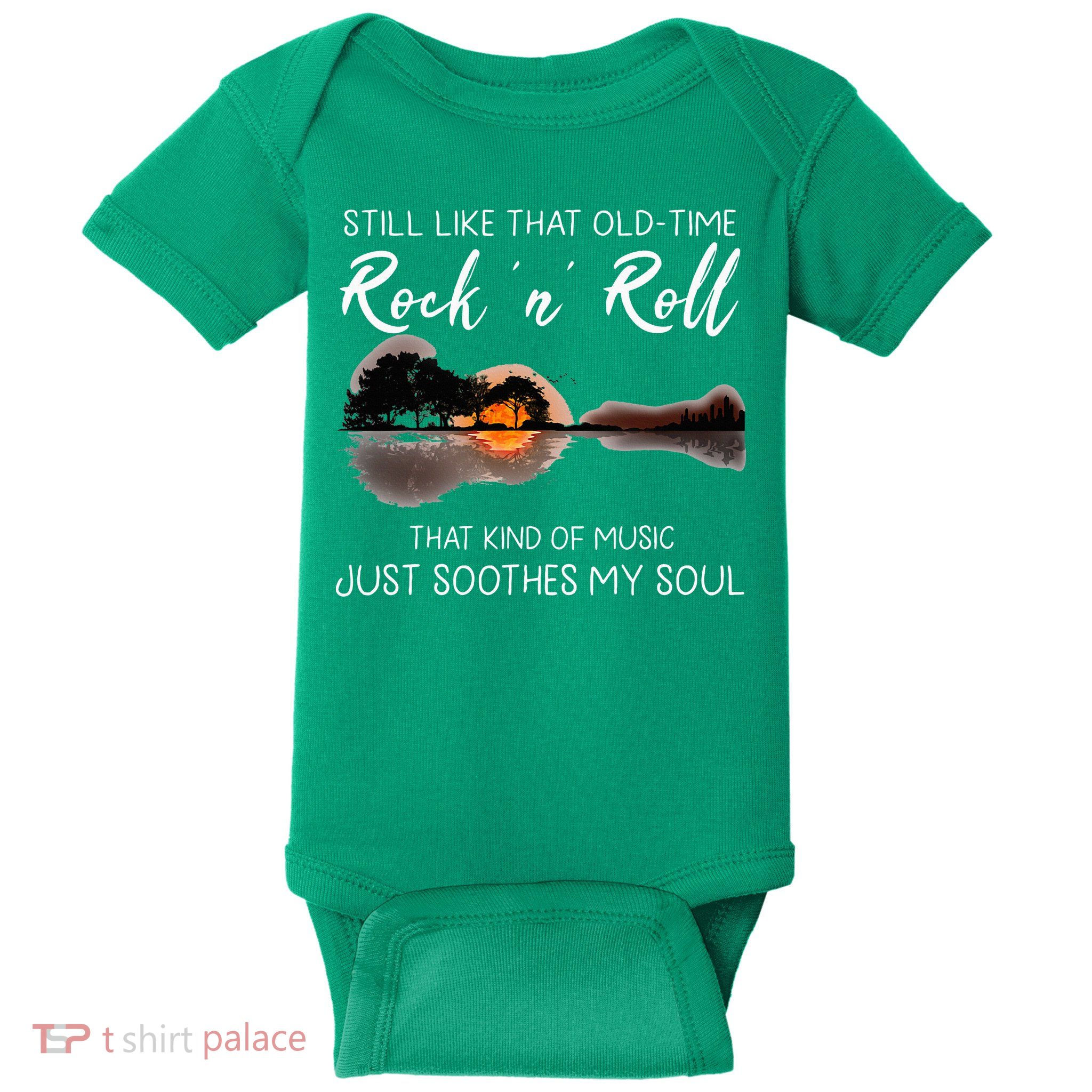 Still Like That Old Time Rock N Roll Music Guitar Baby Bodysuit