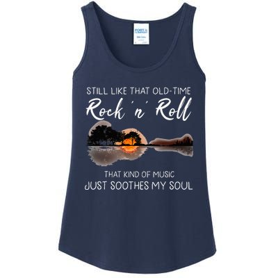 Still Like That Old Time Rock N Roll Music Guitar Ladies Essential Tank