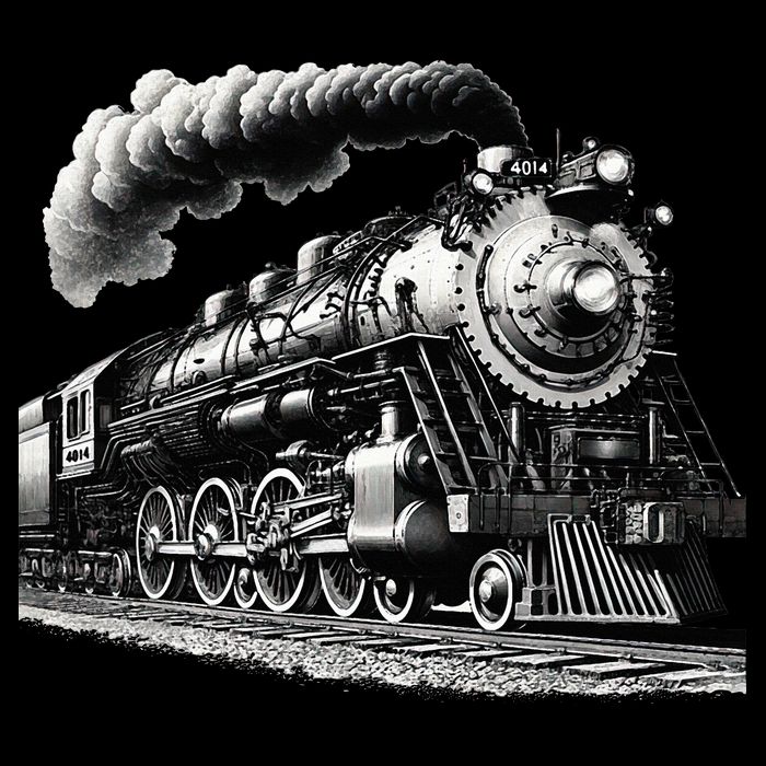 Steam Locomotive Train 4014 Vintage Railroad Big  Engine Backpack