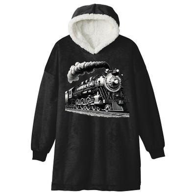 Steam Locomotive Train 4014 Vintage Railroad Big  Engine Hooded Wearable Blanket