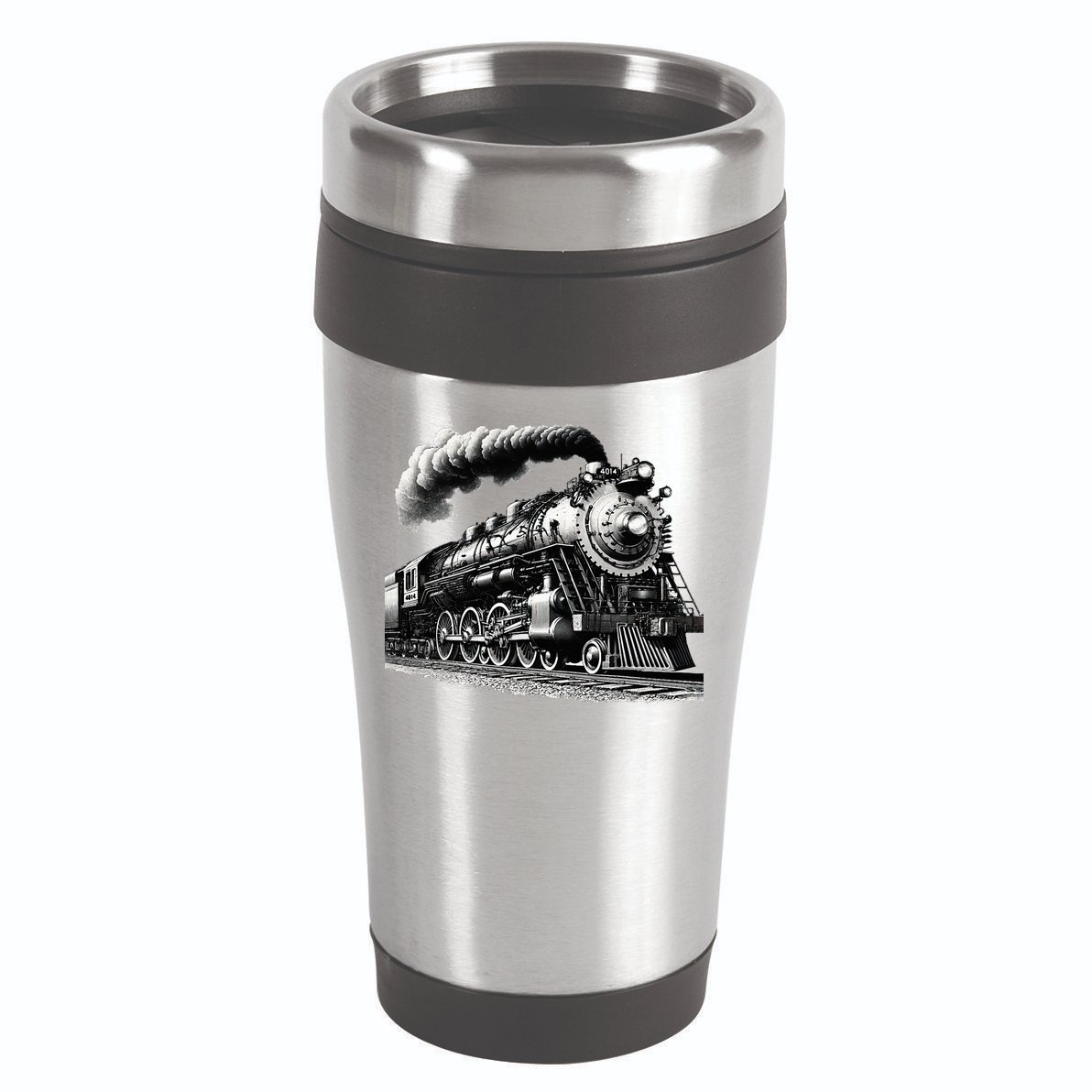 Steam Locomotive Train 4014 Vintage Railroad Big  Engine 16oz Travel Tumbler