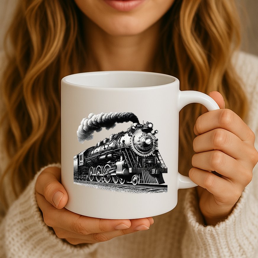 Steam Locomotive Train 4014 Vintage Railroad Big  Engine Mug