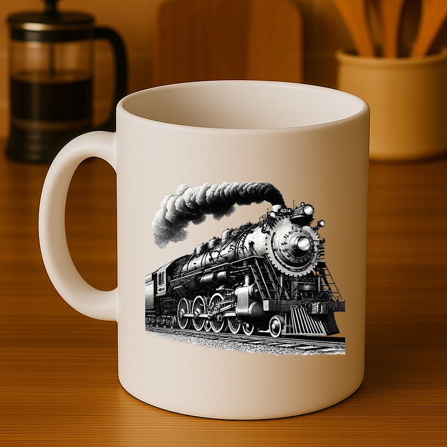 Steam Locomotive Train 4014 Vintage Railroad Big  Engine Mug