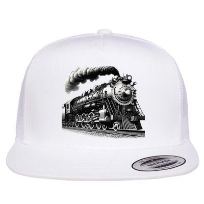 Steam Locomotive Train 4014 Vintage Railroad Big  Engine Flatbill Hat