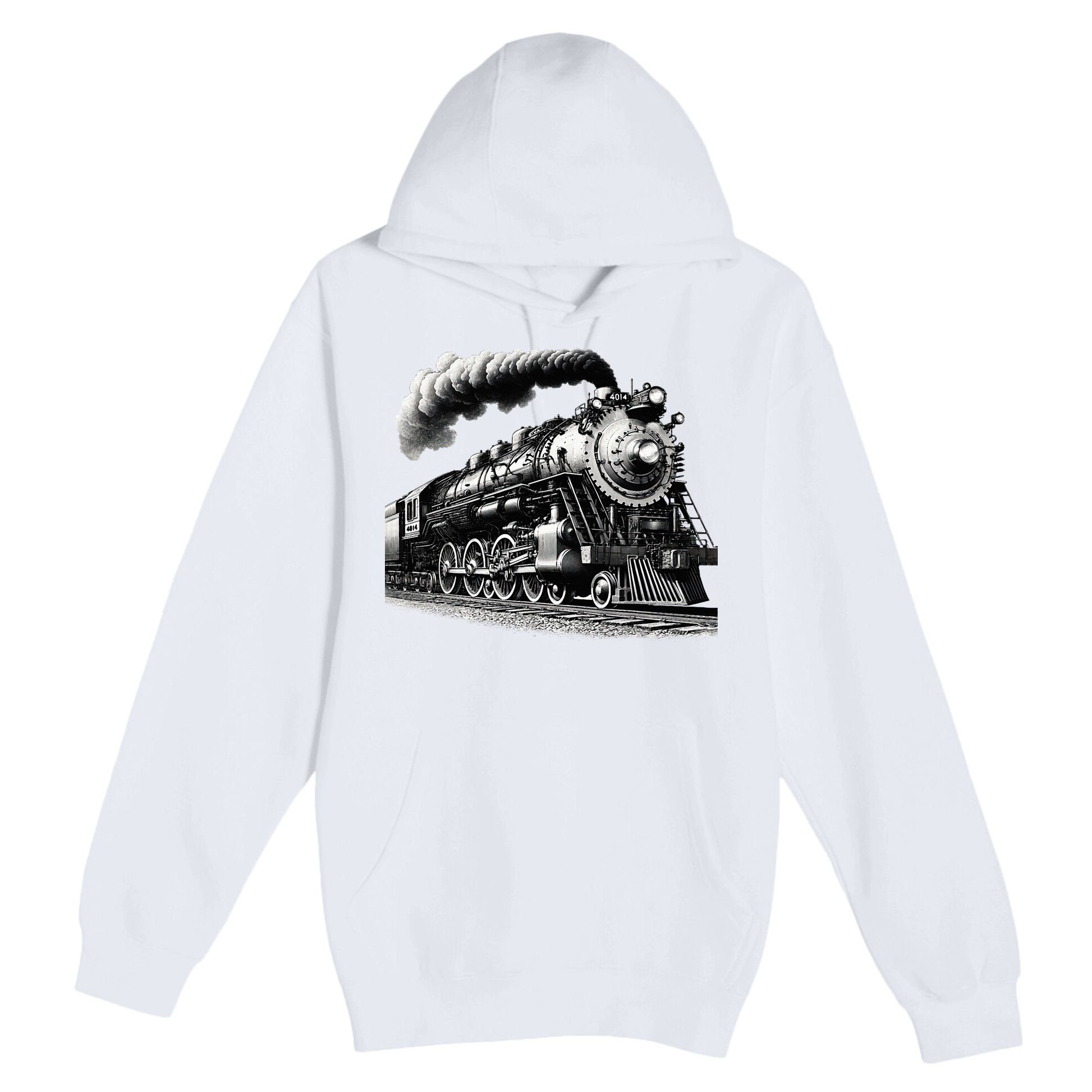 Steam Locomotive Train 4014 Vintage Railroad Big  Engine Premium Pullover Hoodie