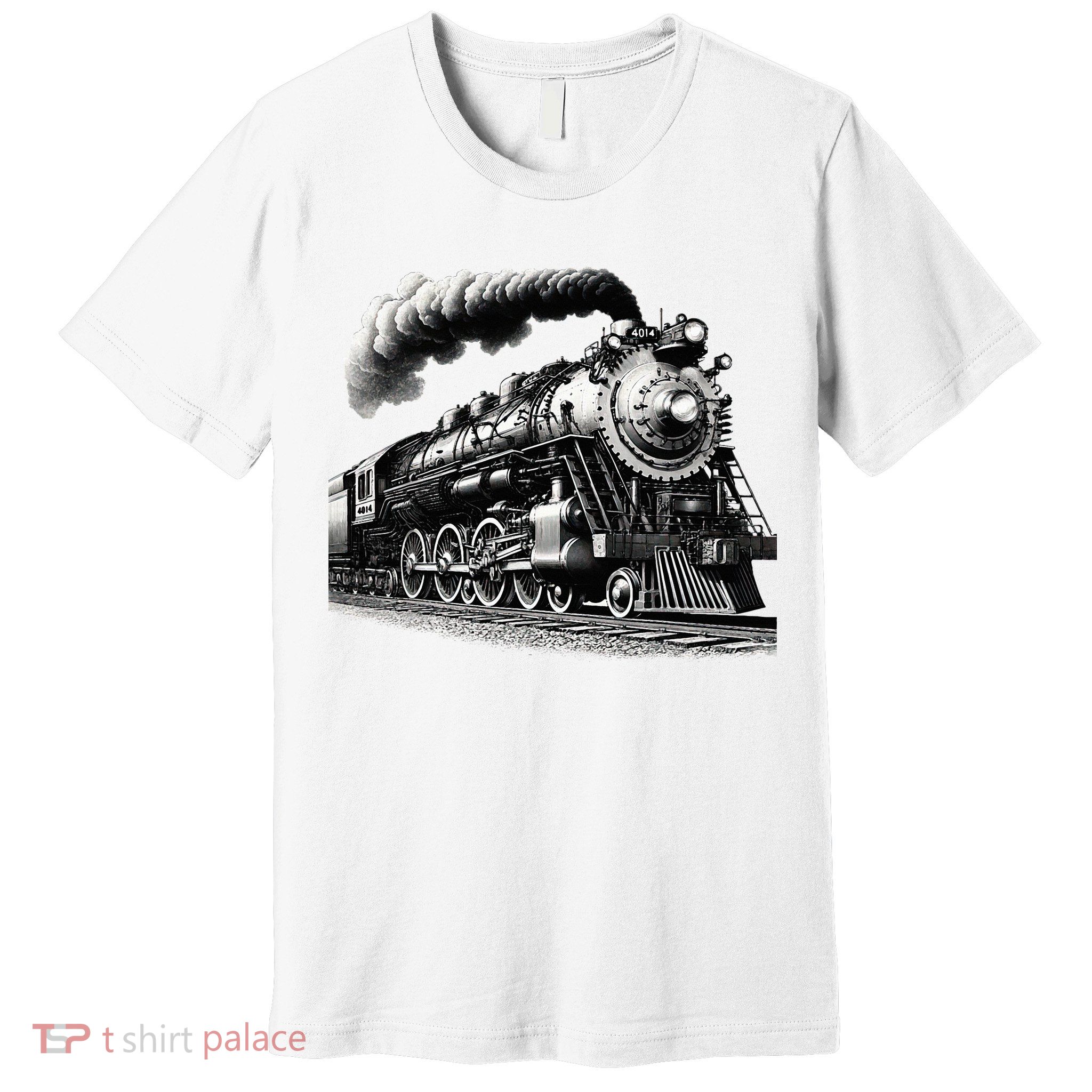 Steam Locomotive Train 4014 Vintage Railroad Big  Engine Premium T-Shirt