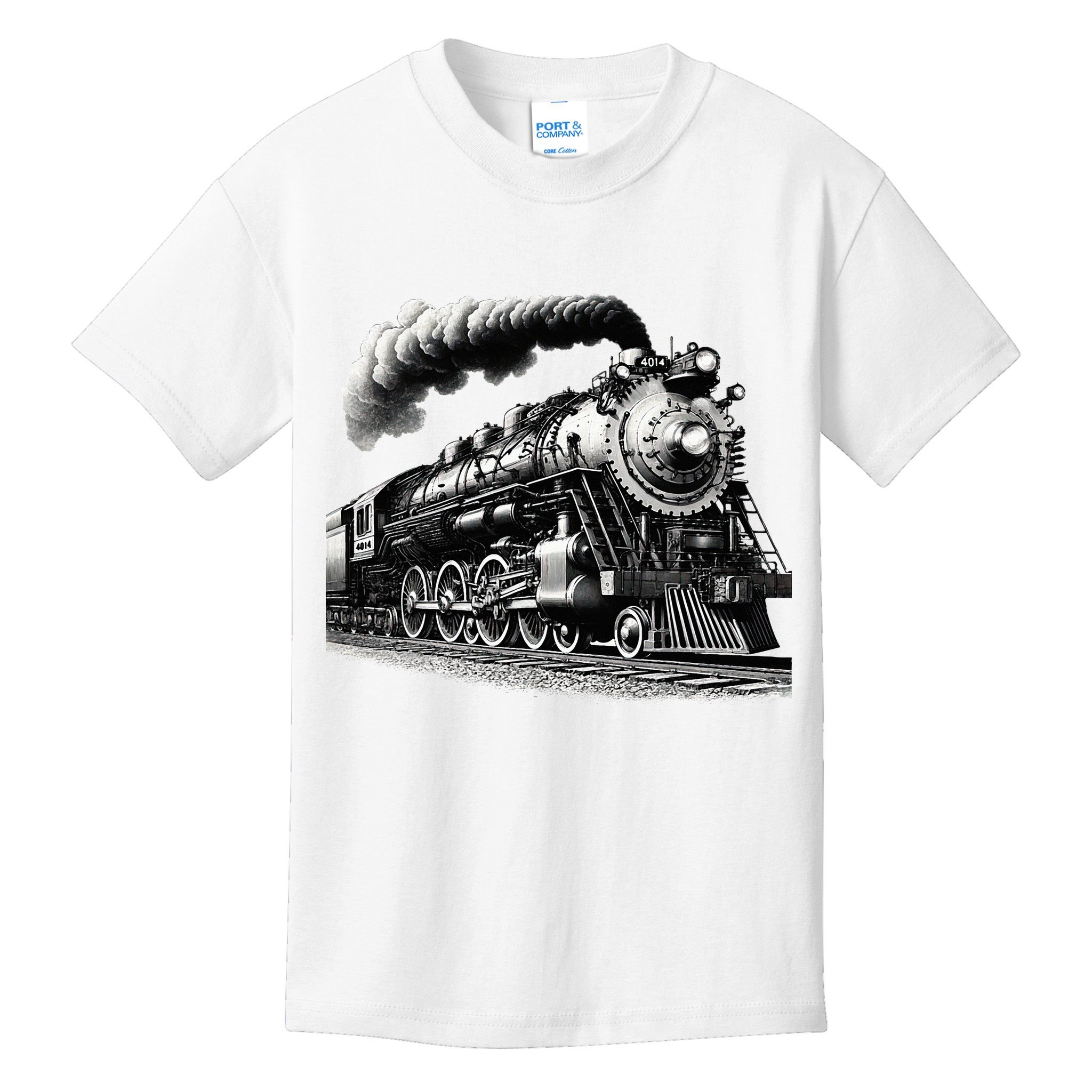 Steam Locomotive Train 4014 Vintage Railroad Big  Engine Kids T-Shirt