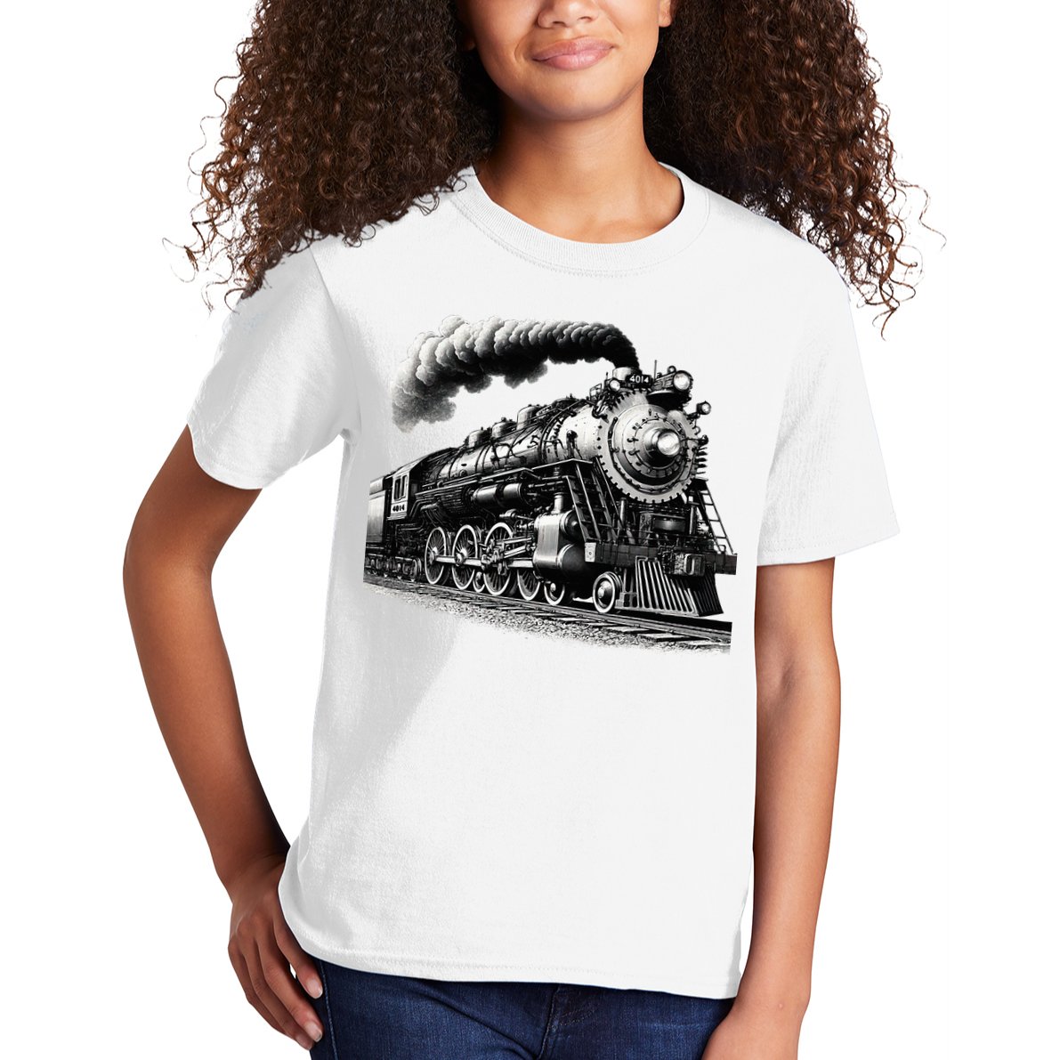 Steam Locomotive Train 4014 Vintage Railroad Big  Engine Kids T-Shirt