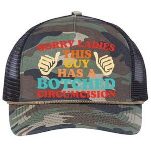 Sorry Ladies This Guy Has A Botched Circumcision Retro Retro Rope Trucker Hat Cap