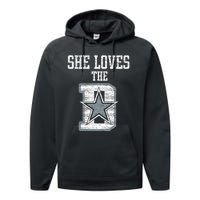 She Loves The D Dallas Gift Performance Fleece Hoodie