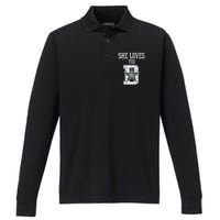 She Loves The D Dallas Gift Performance Long Sleeve Polo