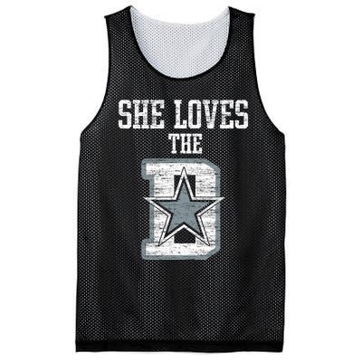 She Loves The D Dallas Gift Mesh Reversible Basketball Jersey Tank