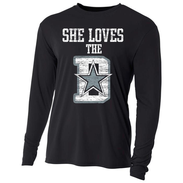 She Loves The D Dallas Gift Cooling Performance Long Sleeve Crew