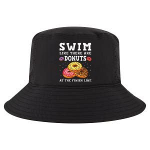 Swim Like There Are Donuts At The Finish Line Funny Swimmer Cool Comfort Performance Bucket Hat