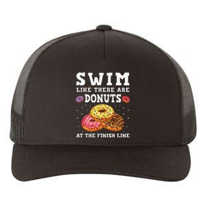 Swim Like There Are Donuts At The Finish Line Funny Swimmer Yupoong Adult 5-Panel Trucker Hat