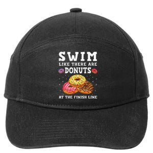 Swim Like There Are Donuts At The Finish Line Funny Swimmer 7-Panel Snapback Hat