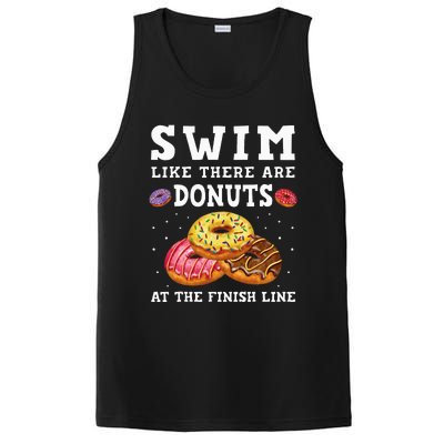 Swim Like There Are Donuts At The Finish Line Funny Swimmer PosiCharge Competitor Tank