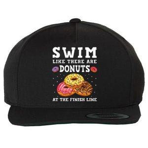 Swim Like There Are Donuts At The Finish Line Funny Swimmer Wool Snapback Cap