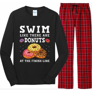 Swim Like There Are Donuts At The Finish Line Funny Swimmer Long Sleeve Pajama Set