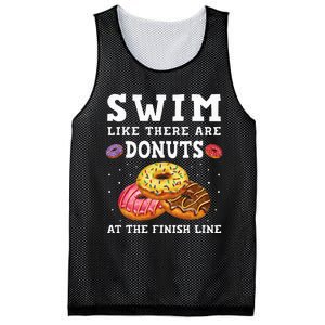 Swim Like There Are Donuts At The Finish Line Funny Swimmer Mesh Reversible Basketball Jersey Tank