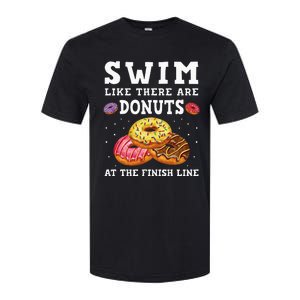 Swim Like There Are Donuts At The Finish Line Funny Swimmer Softstyle CVC T-Shirt