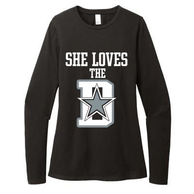 She Loves The D Dallas Womens CVC Long Sleeve Shirt