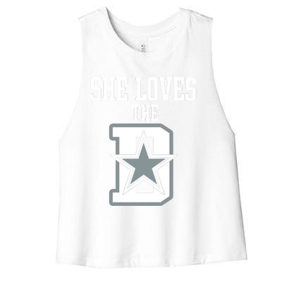 She Loves The D Dallas Women's Racerback Cropped Tank