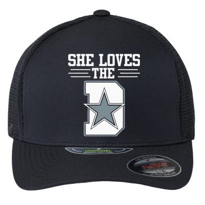 She Loves The D Dallas Flexfit Unipanel Trucker Cap