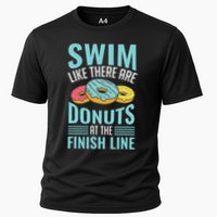 Swim Like There Are Donuts, Swimming Funny Swimmer Cooling Performance Crew T-Shirt