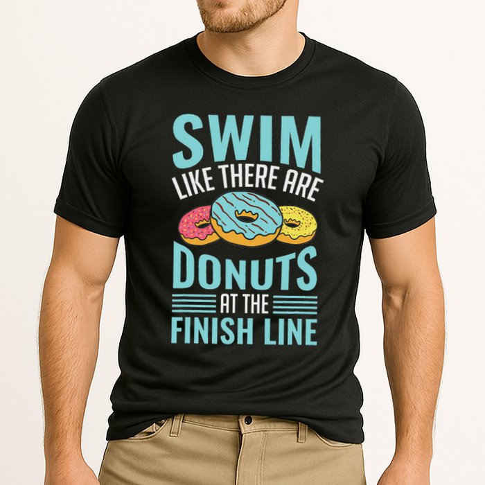 Swim Like There Are Donuts, Swimming Funny Swimmer Cooling Performance Crew T-Shirt