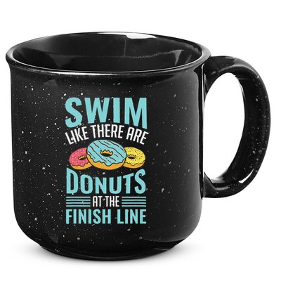 Swim Like There Are Donuts, Swimming Funny Swimmer 15oz Campfire Ceramic Mug