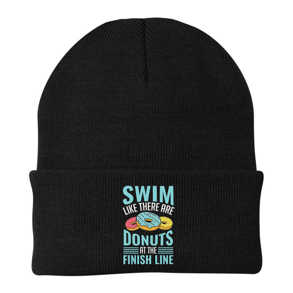 Swim Like There Are Donuts, Swimming Funny Swimmer Beanie